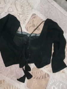 Black saree and stitch blouse with this newly sare