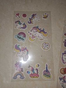 6 Sheets Of Unicorn Stickers