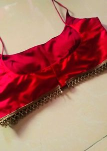 Spaghetti Padded Red Dropping Lace Blouse