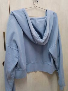 Blue Cropped Hoodie