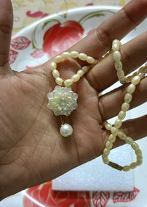 Handmade Pearl Necklace With Cute Pendant..♥️