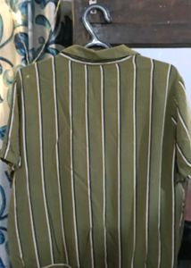 Striped Olive Green Shirt