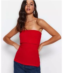 Red Bandeau (Tube) Top Trendyol