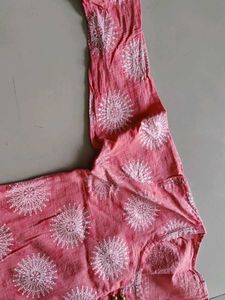 Peach Printed Kurta Set