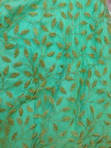 Mint Green &amp; Gold Embellished Evening Gown