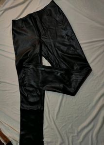 Straight Leg Leather Pants