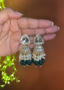 Elegant Green Beaded Earrings