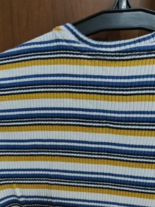 Striped Mini Dress with Coat