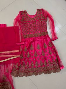 Pink Embroidered Two Piece