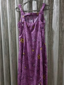 Purple Floral Fancy Back Dress