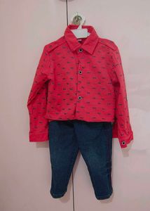 Red Shirt With Pant (12-18 Months Boy)