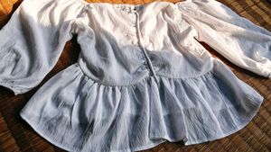 White Peplum Top