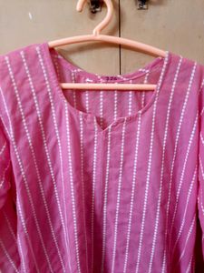 Pink Lucknowi Kurta Straight