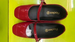 Red Marry Jane Flats