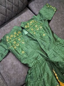 Elegant Green Kurta Suit For Kids