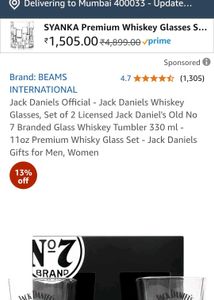 🔥 Jack Daniel’s Whiskey Glass for Sale –