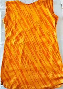 Yellow Graphic Print Sleeveless Top
