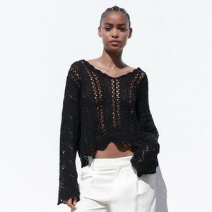 Zara crochet oversized sweater