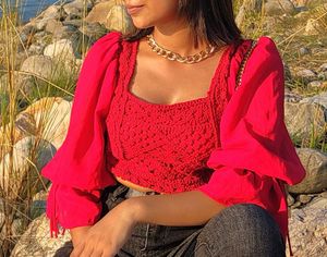 Red Lace Top
