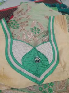 Elegant Green Embroidered Saree