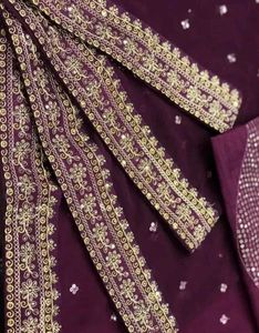 Gorgeous Purple Sequin Saree