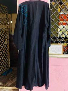 Elegant Black Abaya with Stone Work
