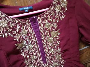 GentlyUsedElegant MaroonShiffonGeorget LongKurta