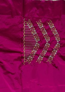 Embroidered Magenta Blouse Piece - 1.25 mtr