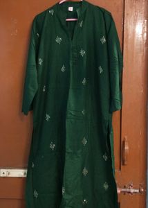 New Emerald Green Embroidered Kurti💚