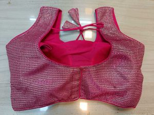 Pink Glitter Sleeveless Blouse