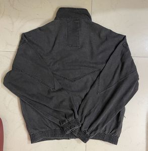 Black Denim Zip-Up Jacket
