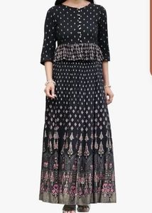 Black Printed Maxi Dress