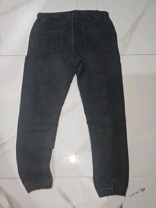 Black Denim Joggers