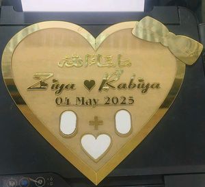 Heart Nikah Nama Thumb Board Customized