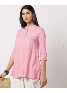 Lace Button Down A-Line Kurti