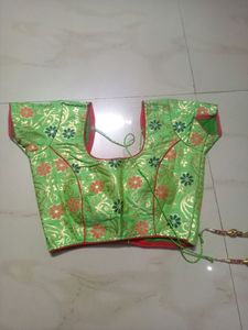 Pista Green &amp; Orenge Banarsi Lehnga Choli 💚🧡