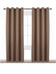 Brown &amp; White Curtain - 3 Piece