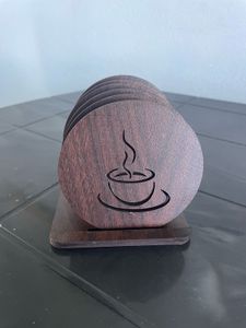 Wooden Coffee Cup Coaster Set