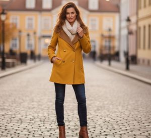 Stylish Mustard Women's Coat
