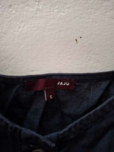 Navy Blue Button-Down Midi Dress