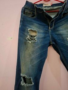 Ripped Denim Jeans Size 26