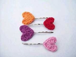 Heart Crochet Hair Pins
