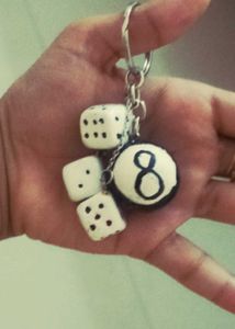 handmade Dice & 8-Ball Keychain