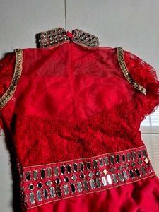 Red Embroidered Anarkali Dress