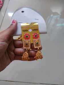 Long Necklace With Earrings- New, Not Used.