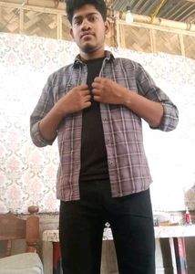 Gray Plaid Flannel Shirt