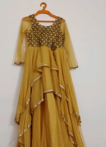 Elegant Girls' Mustard Dress