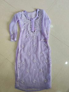 Lavender Embroidered Kurta