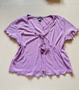 Cute Purple Tie-Front Top