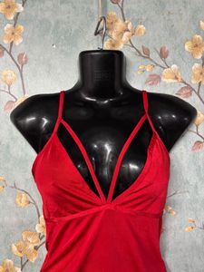 Red Strappy Sexy Bodysuit